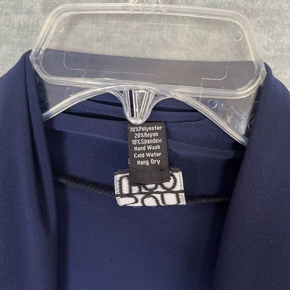 Clara Sun Woo Waterfall Cardigan Women's Medium Blue Open Cascading Long Sleeves - Picture 8 of 9